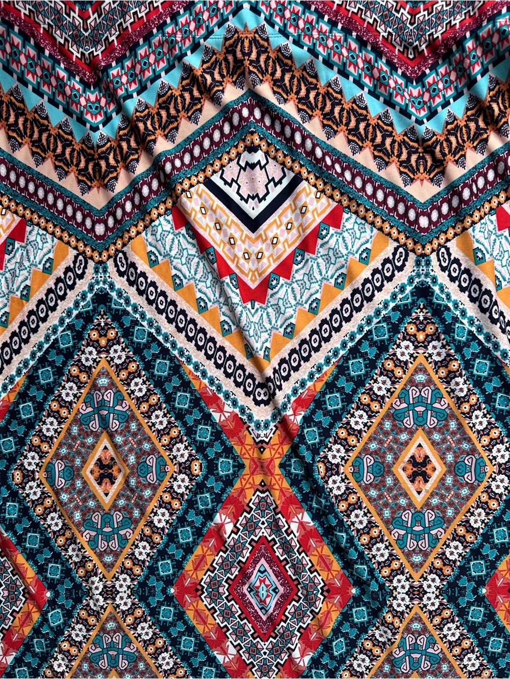 Westport 1962 Women 1X Maxi Skirt Boho Aztec Geometric Pull On Stretch Plus - Picture 2 of 6